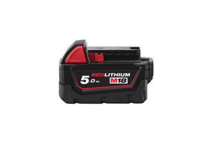 Batteria M18 5AH milwaukee con tecnologia Redlithium dotata di un  elemento protettivo che devia eventuali infiltrazioni d'acqua
