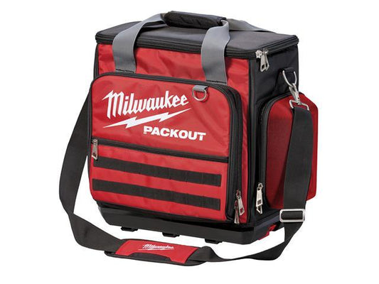 Borsa portautensili chiusa packout milwaukee con 58 tasche compresa quella per pc e tablet e base resistente