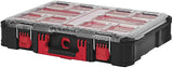 Organizer packout milwaukee con sistema di protezione dalla pioggia e scomparti sigillati